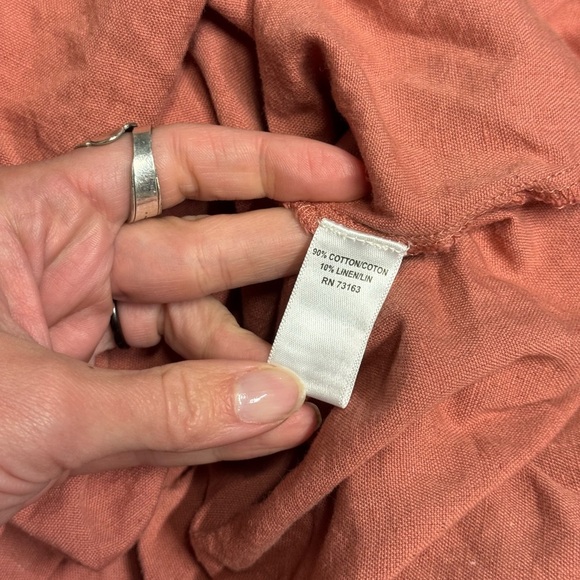 Flint and Moss pink linen blend skirt womens small full midi tie waist feminine - Picture 6 of 9